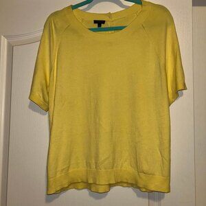 Talbots butter light yellow short raglan sleeve sweater top woman's size XLP